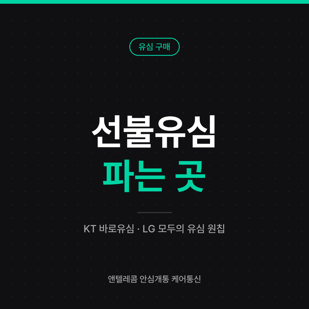 편의점 선불유심 구매처 안내 카드 — KT 바로유심과 LG 모두의 유심 원칩